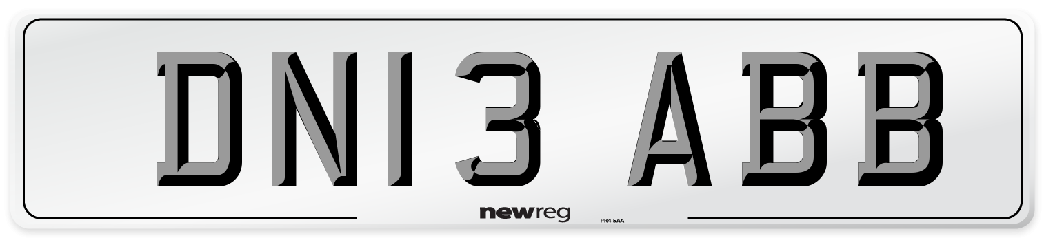 DN13 ABB Number Plate from New Reg